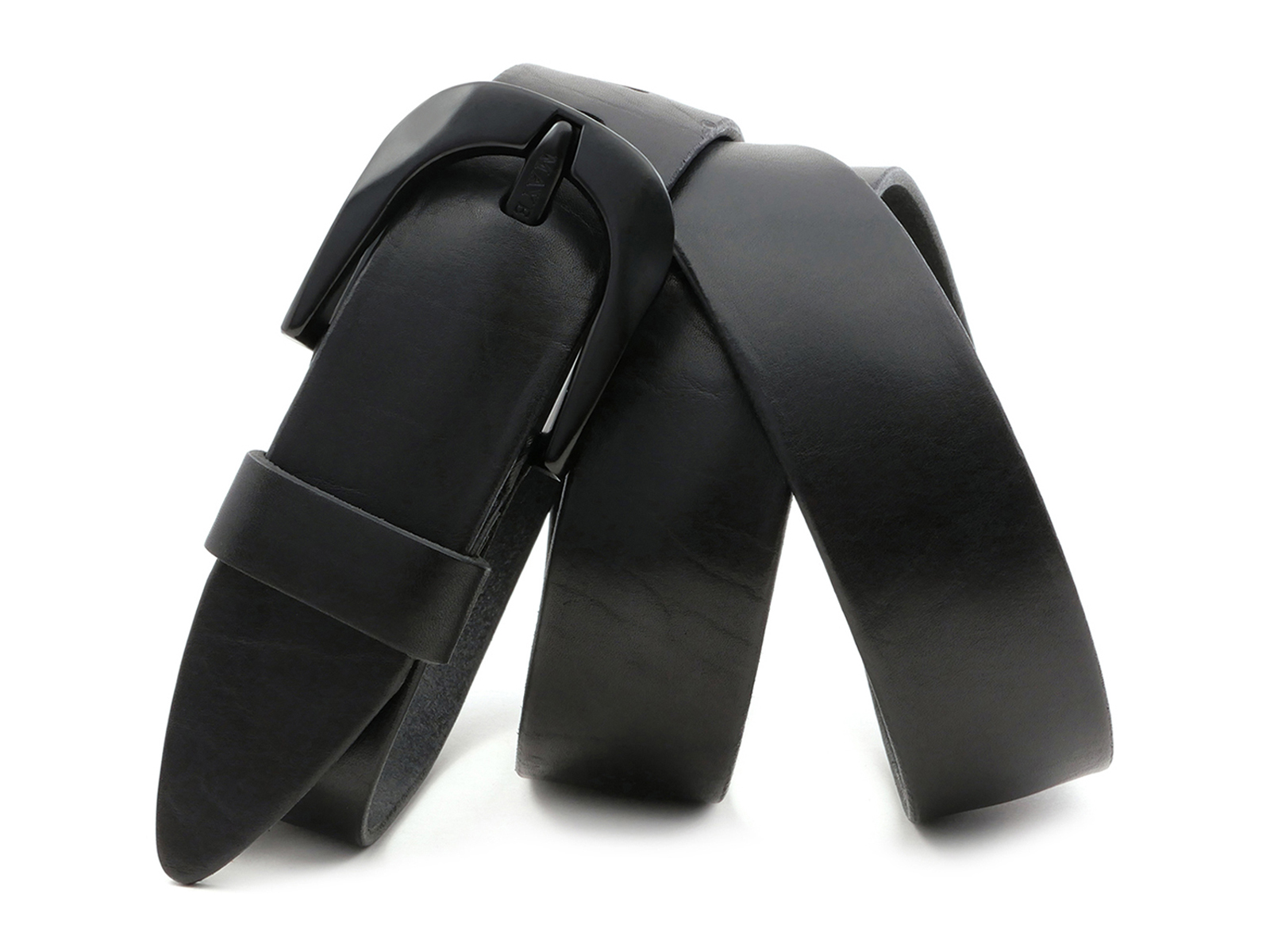 Кожаный черный мужской джинсовый ремень B40-2044